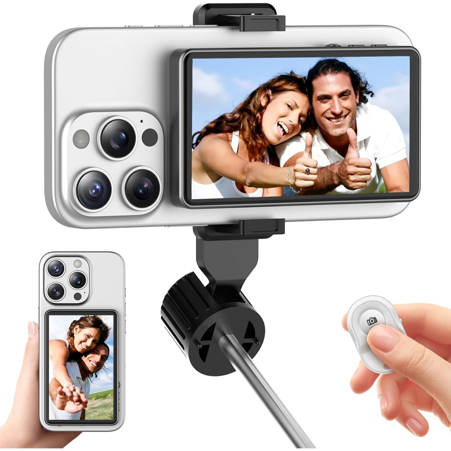 Pantalla Selfie Magnética para iPhone y Android con Control Bluetooth y Brillo Ajustable